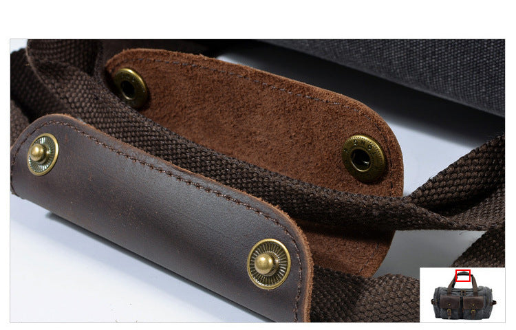 dark gray canvas large duffel bag,custom,detail 03