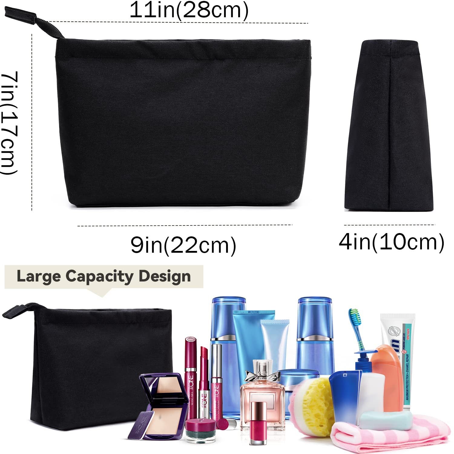 large travel makeup bag for cosmetics skincare and daily essentials