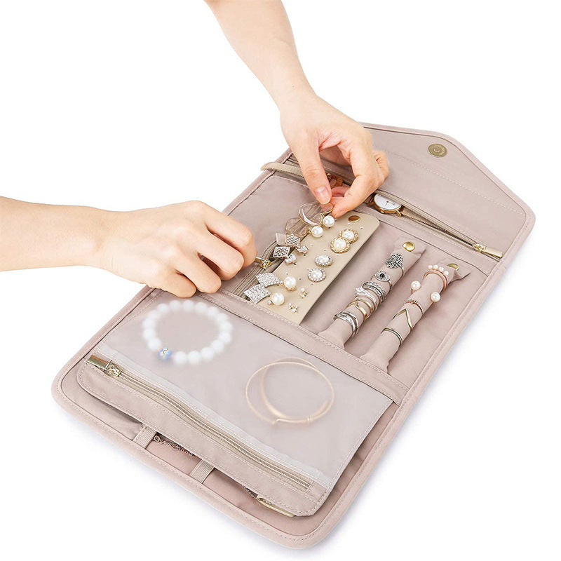 lay flat jewelry organizer travel case for accessories