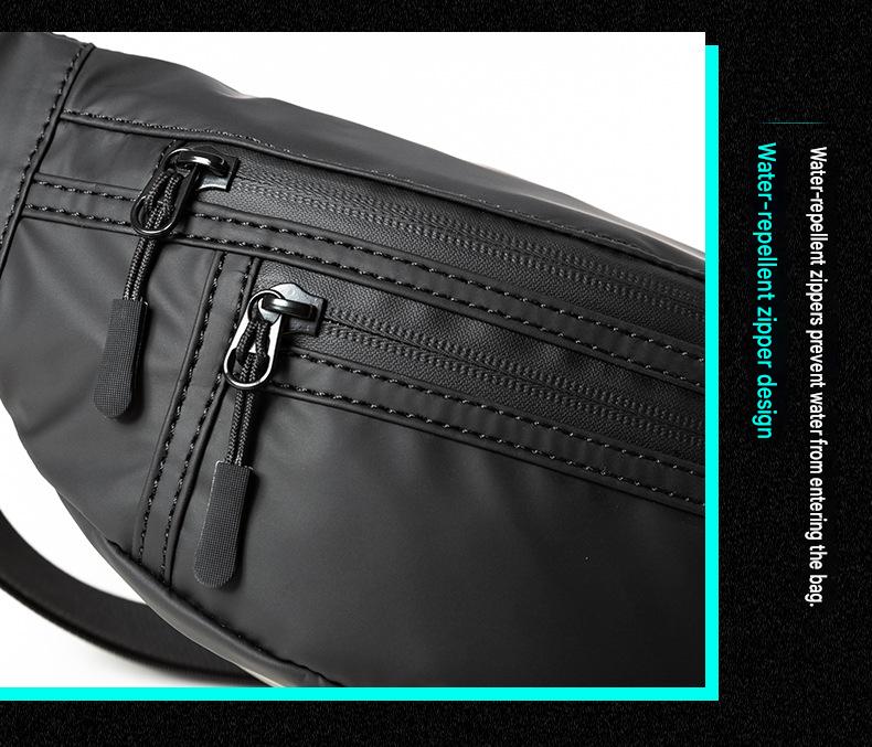 waist bag pack with layered front zipper compartments for organized daily storage