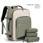 light green 40l business travel backpack set with organizer bags