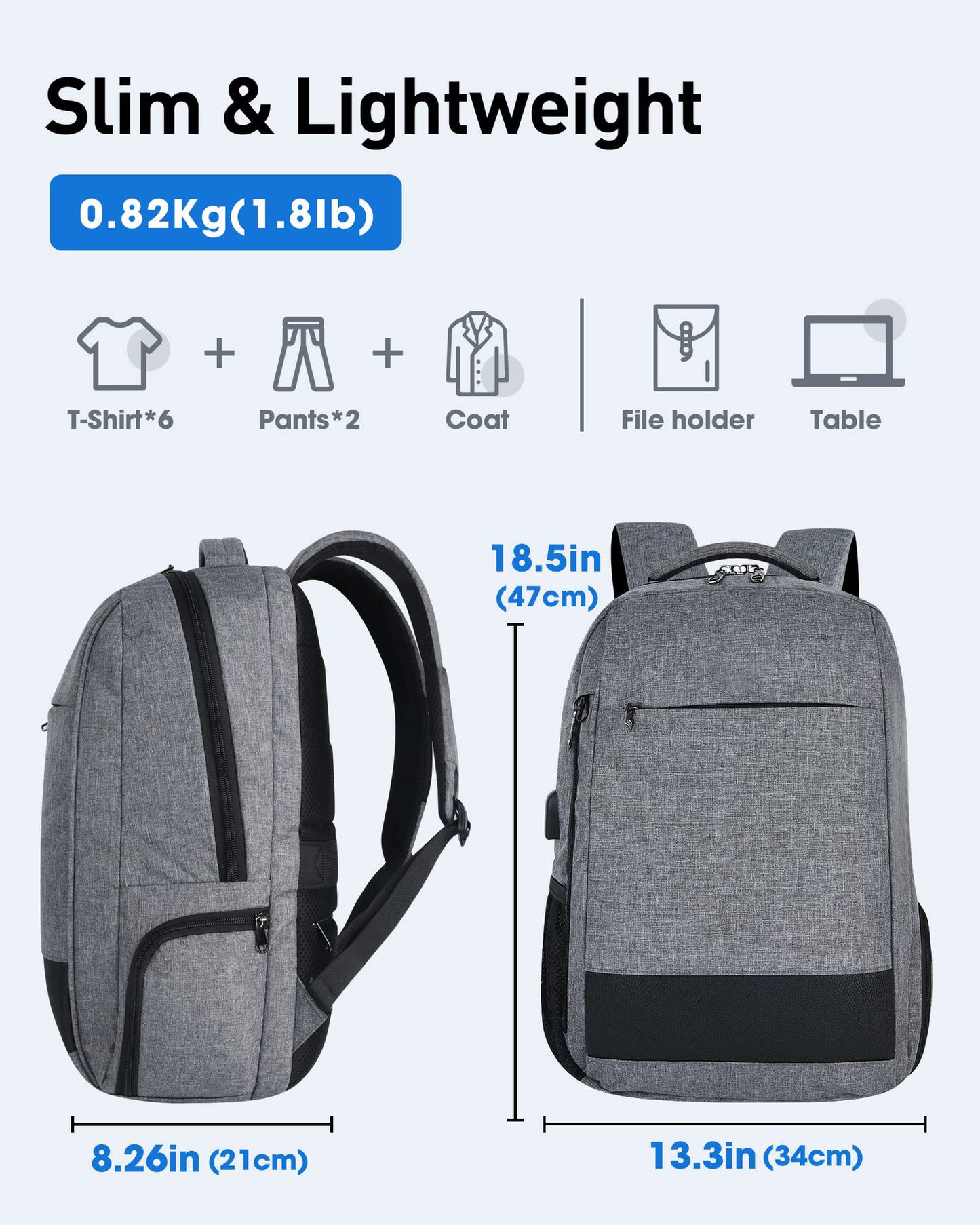 lightweight 18l laptop backpack with ergonomic shoulder straps