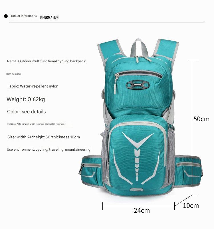 lightweight hiking backpack size 24x50x10cm with outdoor storage design