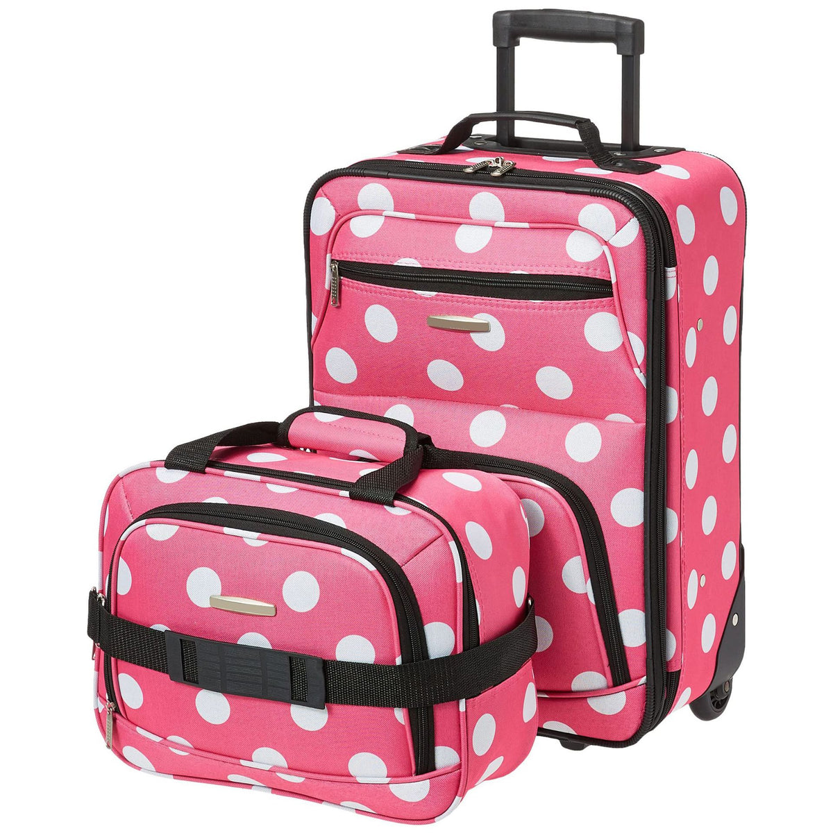 pink with white dots oxford waterproof fanlosn luggage set,custom,front