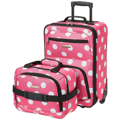 pink with white dots oxford waterproof fanlosn luggage set,custom,front