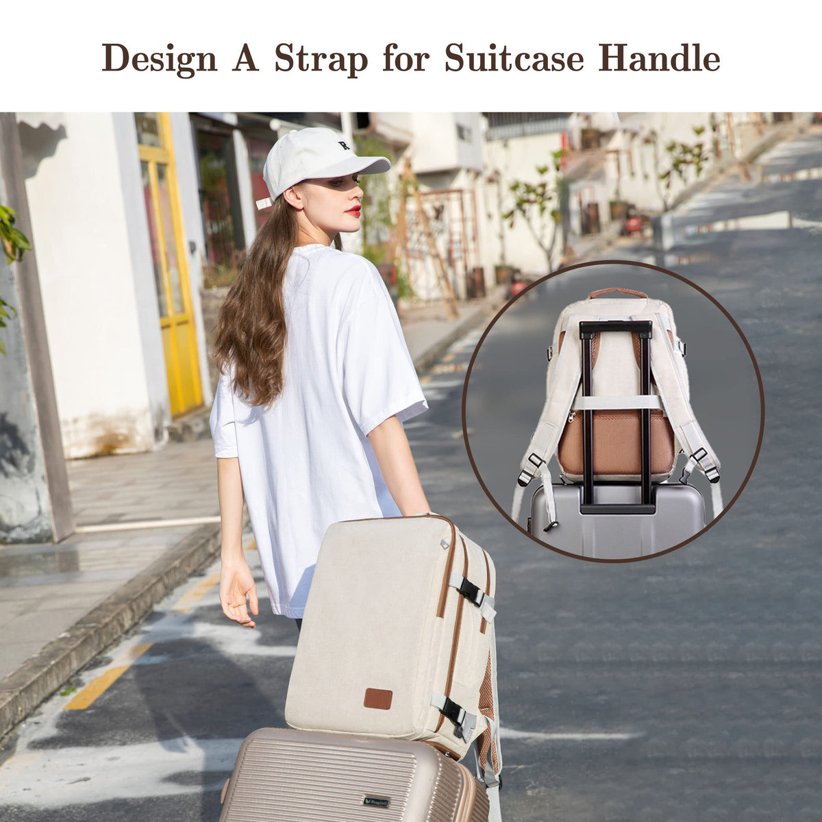 business backpack with luggage strap for travel lifestyle