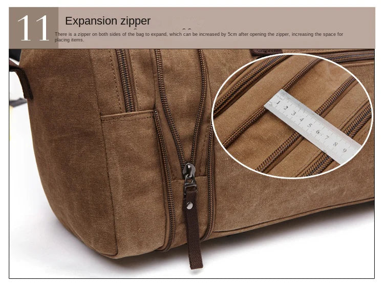 coffee canvas luggage travel bags,men,detail