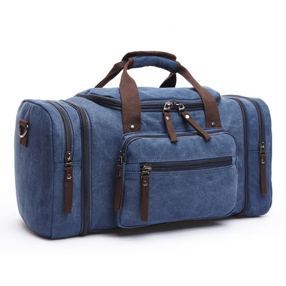 dark blue canvas luggage travel bags,men,front