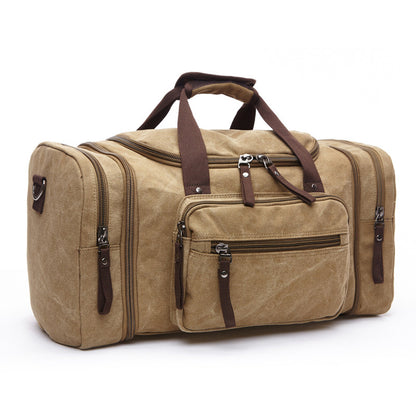khaki canvas luggage travel bags,men,front