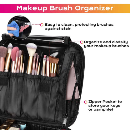 makeup brush organizer bag with multiple brush slots