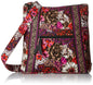 burgundy cotton messenger bag,women,front