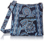 dark blue cotton messenger bag,women,front