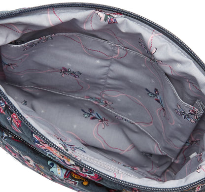 gray blue cotton messenger bag,women,inner