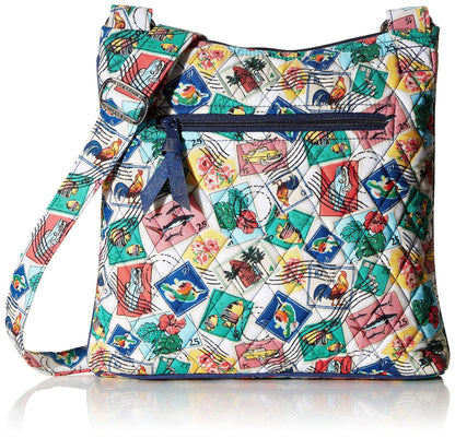 green cotton messenger bag,women,front