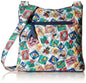 green cotton messenger bag,women,front