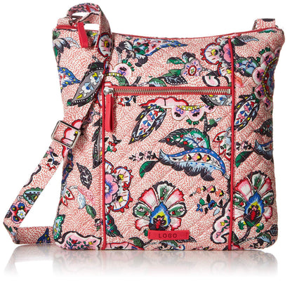 pink cotton messenger bag,women,front
