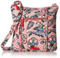 pink cotton messenger bag,women,front