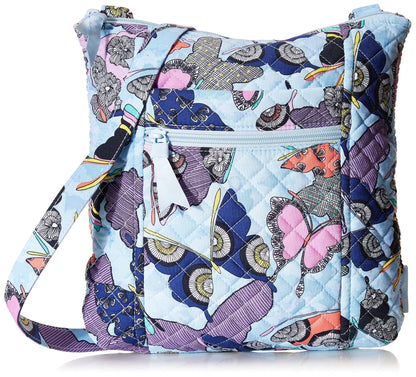 purple cotton messenger bag,women,front