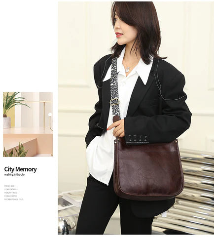 coffee fanlosn pu leather messenger bag women,custom,model display