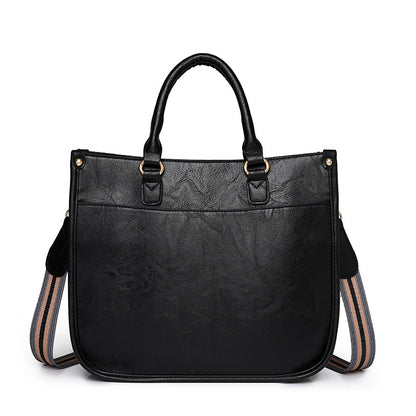 pu black messenger handbag,women,front 02