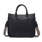 pu black messenger handbag,women,front