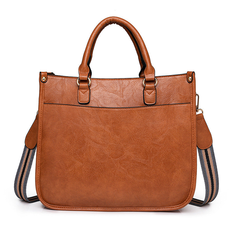 pu brown messenger handbag,women,front