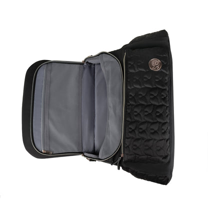 black polyester mummy travel bag,women,flat