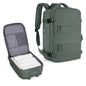 olive green travel backpack with laptop compartment