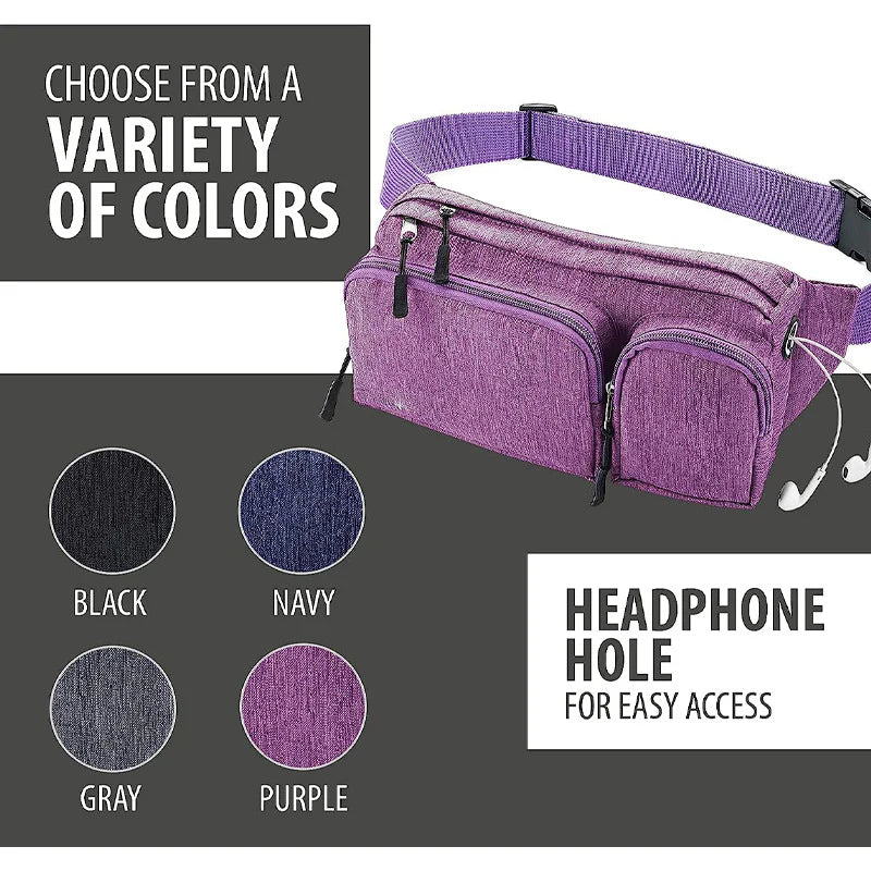 gray polyester waterproof outdoor waist bag,custom,color display
