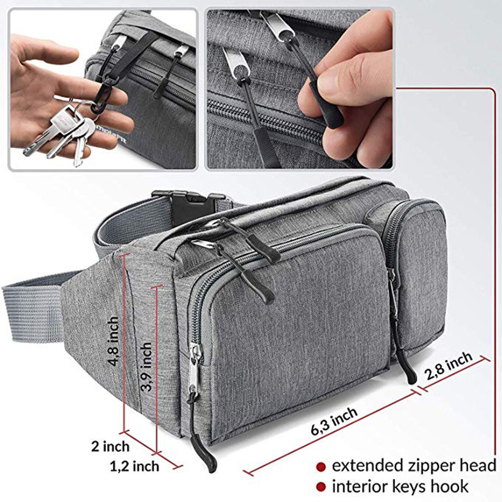 gray polyester waterproof outdoor waist bag,custom,dimensions