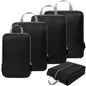 black nylon waterproof fanlosn packing cubes 5 pieces set,custom,front