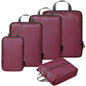 burgundy nylon waterproof fanlosn packing cubes 5 pieces set,custom,front