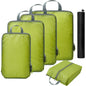 grass green nylon waterproof fanlosn packing cubes 5 pieces set,custom,front
