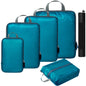sky blue nylon waterproof fanlosn packing cubes 5 pieces set,custom,front
