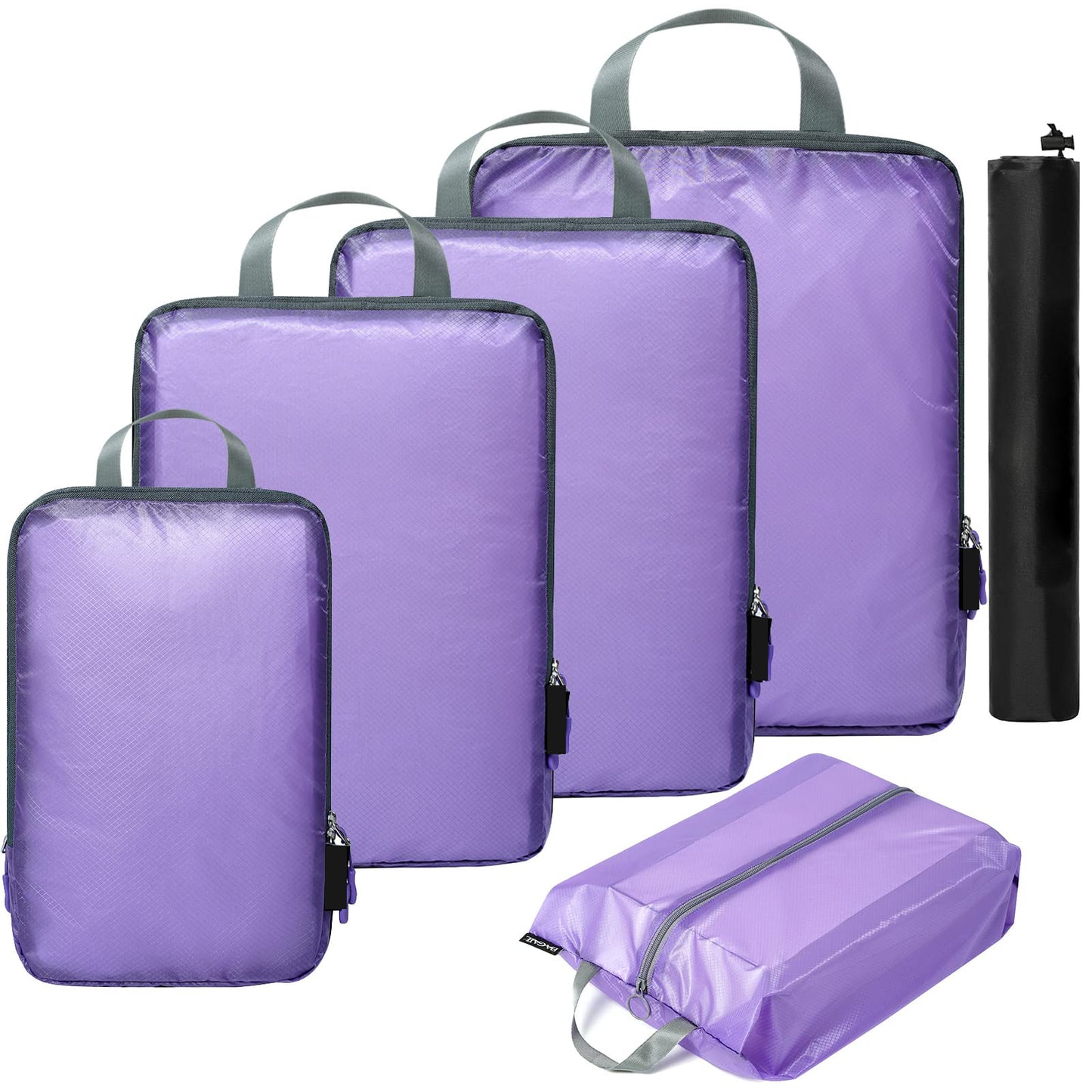violet nylon waterproof fanlosn packing cubes 5 pieces set,custom,front
