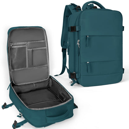 peacock blue custom laptop backpack for travel