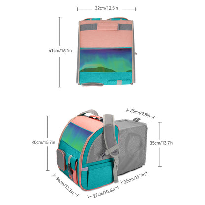 dazzling blue cationic pet backpack,dimensions