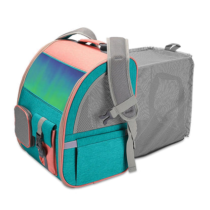 dazzling blue cationic pet backpack,side