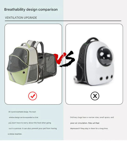 green pet backpack can be expanded,custom,detail