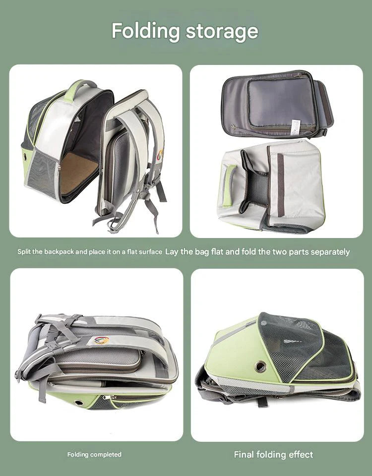 green pet backpack can be expanded,custom,display 02