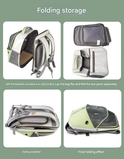 green pet backpack can be expanded,custom,display 02