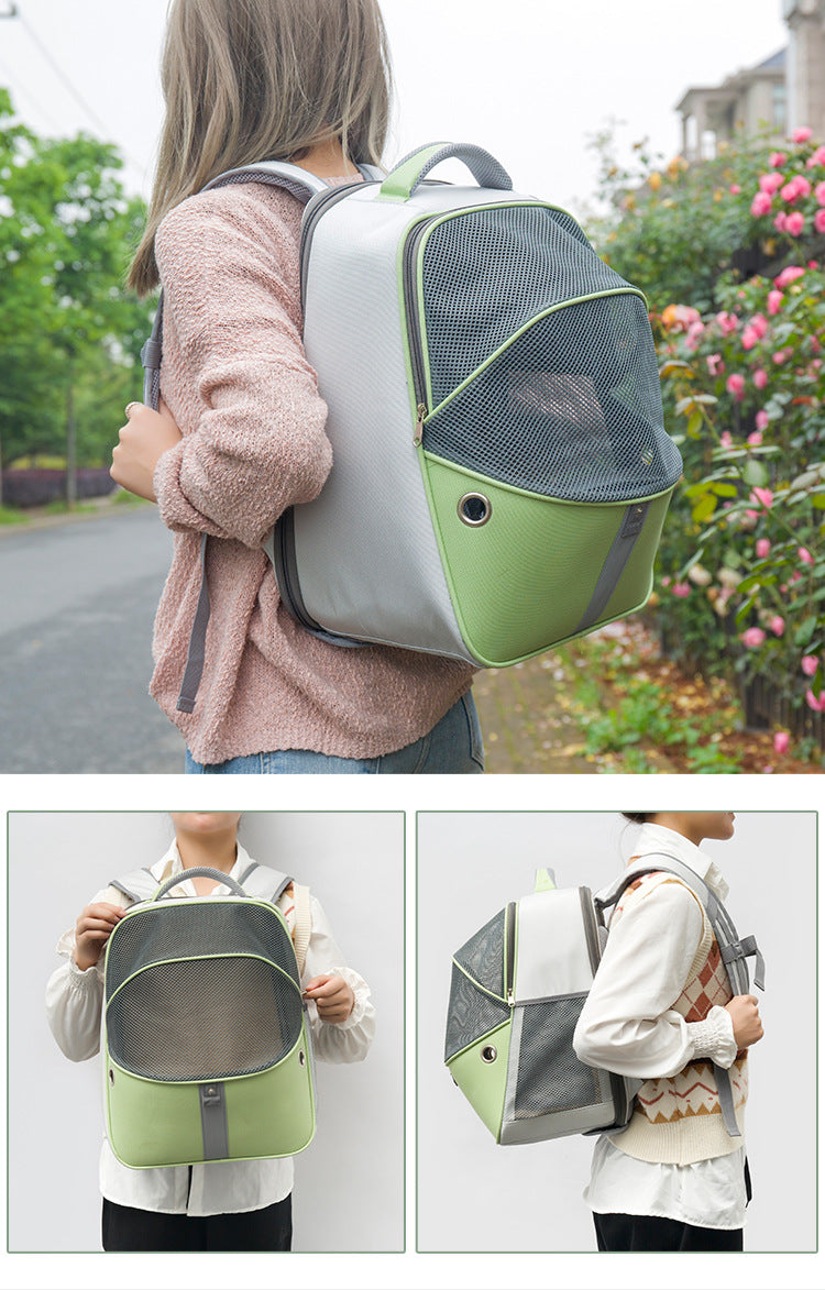 green pet backpack can be expanded,custom,model display