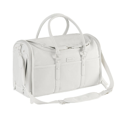 gray oxford pet bag,front