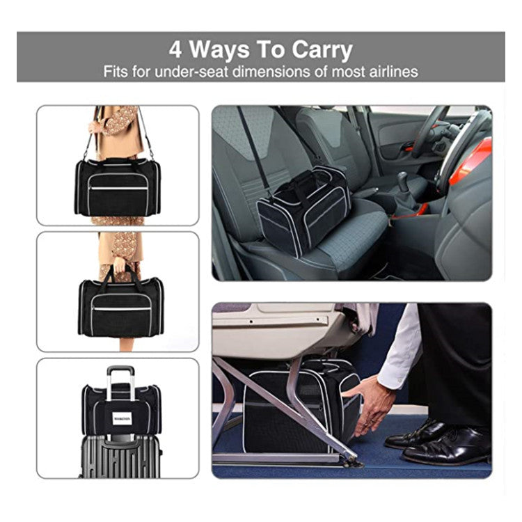 black expandable pet carrier,custom,lifestyle