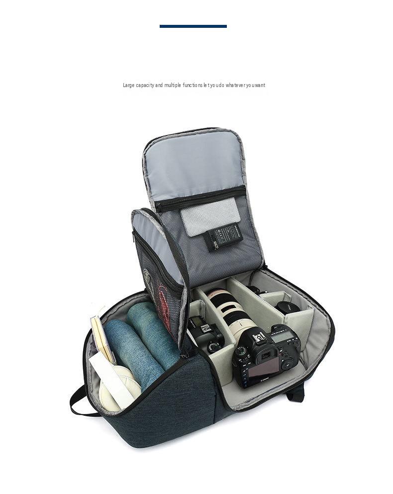 photography backpack with adjustable divider system for camera gear