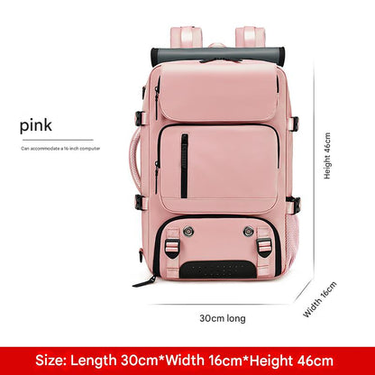 pink custom laptop backpack for school travel and daily use