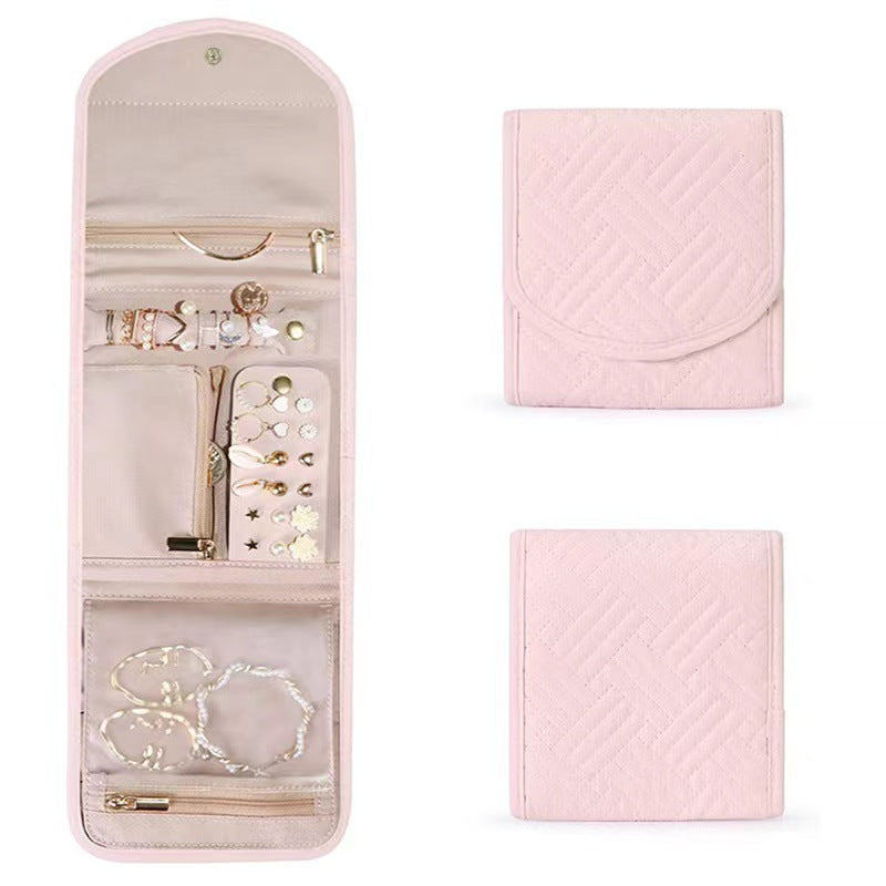 pink small jewelry organizer pouch for travel