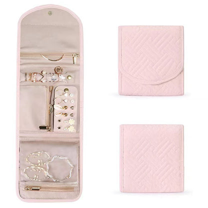 pink small jewelry organizer pouch for travel