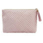 pink velvet cosmetic pouch for makeup storage