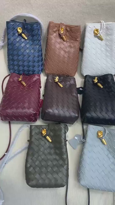 leather woven phone bag,women,video